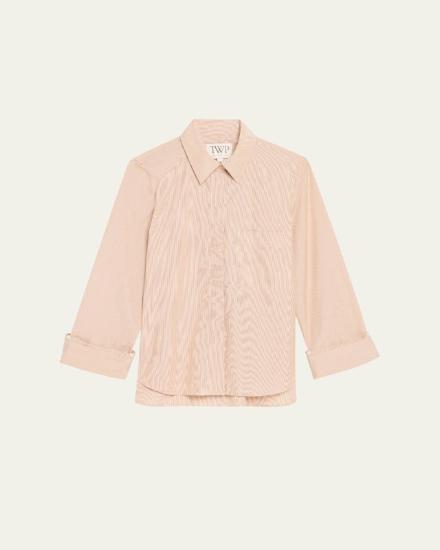 Boyfriend Striped Button-Front Shirt